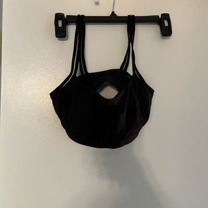 Lulu lemon black mesh strap sports bra with cups